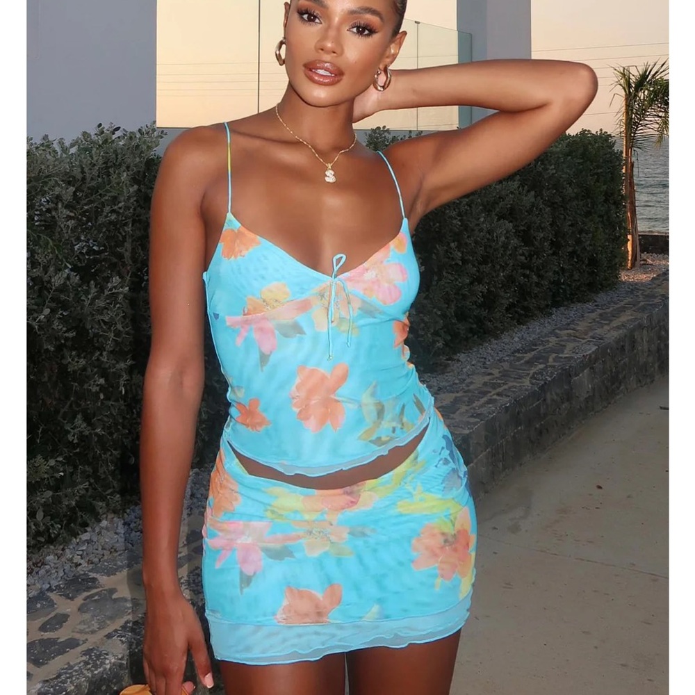 White Fox Boutique Are You Entertained Blue Set